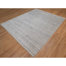 Load image into Gallery viewer, 8&#39;1&quot;x10&#39;2&quot; Light Gray with Soft Colors, Nepali Weave, Modern Design, Undyed Natural Wool, Shaved Low, Tone on Tone, Hand Knotted, Oriental Rug FWR548454