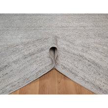 Load image into Gallery viewer, 8&#39;1&quot;x10&#39;2&quot; Light Gray with Soft Colors, Nepali Weave, Modern Design, Undyed Natural Wool, Shaved Low, Tone on Tone, Hand Knotted, Oriental Rug FWR548454
