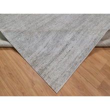 Load image into Gallery viewer, 8&#39;1&quot;x10&#39;2&quot; Light Gray with Soft Colors, Nepali Weave, Modern Design, Undyed Natural Wool, Shaved Low, Tone on Tone, Hand Knotted, Oriental Rug FWR548454