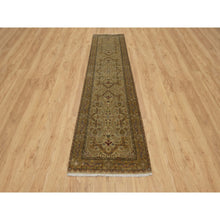 Load image into Gallery viewer, 2&#39;10&quot;x12&#39; Peanut Brown, Tabriz Revival, 300 Kpsi, Hand Spun New Zealand Wool And Silk, Denser Weave, Hand Knotted, Thick And Plush, Runner, Oriental Rug FWR548460