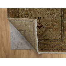 Load image into Gallery viewer, 2&#39;10&quot;x12&#39; Peanut Brown, Tabriz Revival, 300 Kpsi, Hand Spun New Zealand Wool And Silk, Denser Weave, Hand Knotted, Thick And Plush, Runner, Oriental Rug FWR548460