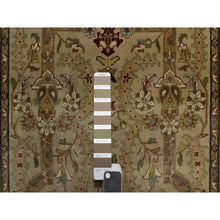 Load image into Gallery viewer, 2&#39;10&quot;x12&#39; Peanut Brown, Tabriz Revival, 300 Kpsi, Hand Spun New Zealand Wool And Silk, Denser Weave, Hand Knotted, Thick And Plush, Runner, Oriental Rug FWR548460