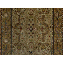 Load image into Gallery viewer, 2&#39;10&quot;x12&#39; Peanut Brown, Tabriz Revival, 300 Kpsi, Hand Spun New Zealand Wool And Silk, Denser Weave, Hand Knotted, Thick And Plush, Runner, Oriental Rug FWR548460