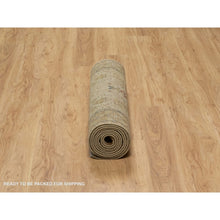 Load image into Gallery viewer, 2&#39;10&quot;x12&#39; Peanut Brown, Tabriz Revival, 300 Kpsi, Hand Spun New Zealand Wool And Silk, Denser Weave, Hand Knotted, Thick And Plush, Runner, Oriental Rug FWR548460