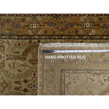 Load image into Gallery viewer, 2&#39;10&quot;x12&#39; Peanut Brown, Tabriz Revival, 300 Kpsi, Hand Spun New Zealand Wool And Silk, Denser Weave, Hand Knotted, Thick And Plush, Runner, Oriental Rug FWR548460