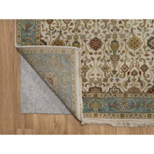 Load image into Gallery viewer, 3&#39;1&quot;x15&#39;6&quot; Parchment White, Tabriz Revival, 300 KPSI, Hand Knotted, Hand Spun New Zealand Wool, XL Runner, Oriental Rug FWR548466