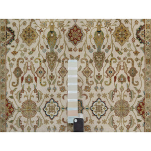 3'1"x15'6" Parchment White, Tabriz Revival, 300 Kpsi, Hand Knotted, Hand Spun New Zealand Wool, Xl Runner, Oriental Rug FWR548466