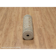 Load image into Gallery viewer, 3&#39;1&quot;x15&#39;6&quot; Parchment White, Tabriz Revival, 300 KPSI, Hand Knotted, Hand Spun New Zealand Wool, XL Runner, Oriental Rug FWR548466