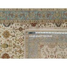 Load image into Gallery viewer, 3&#39;1&quot;x15&#39;6&quot; Parchment White, Tabriz Revival, 300 Kpsi, Hand Knotted, Hand Spun New Zealand Wool, Xl Runner, Oriental Rug FWR548466