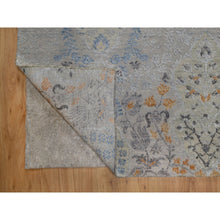 Load image into Gallery viewer, 7&#39;10&quot;x10&#39; Medium Gray, Jewelry Design, Wool with Textured Silk, Tone on Tone, Transitional, Hand Knotted, Oriental Rug FWR548484
