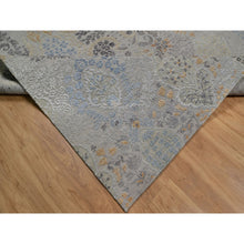 Load image into Gallery viewer, 7&#39;10&quot;x10&#39; Medium Gray, Jewelry Design, Wool with Textured Silk, Tone on Tone, Transitional, Hand Knotted, Oriental Rug FWR548484