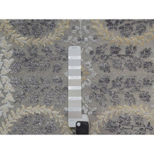 Load image into Gallery viewer, 7&#39;10&quot;x10&#39; Medium Gray, Jewelry Design, Wool with Textured Silk, Tone on Tone, Transitional, Hand Knotted, Oriental Rug FWR548484