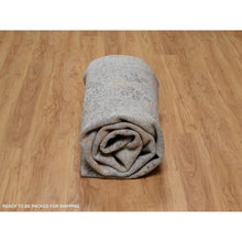 Load image into Gallery viewer, 7&#39;10&quot;x10&#39; Medium Gray, Jewelry Design, Wool with Textured Silk, Tone on Tone, Transitional, Hand Knotted, Oriental Rug FWR548484