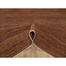 Load image into Gallery viewer, 8&#39;2&quot;x10&#39; Chocolate Brown, Plain Solid Design, Shaved Low, Zero Pile, 100% Wool, Hand Knotted, Oriental Rug FWR548496