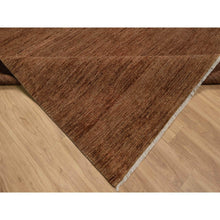 Load image into Gallery viewer, 8&#39;2&quot;x10&#39; Chocolate Brown, Plain Solid Design, Shaved Low, Zero Pile, 100% Wool, Hand Knotted, Oriental Rug FWR548496