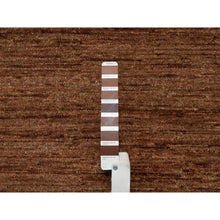 Load image into Gallery viewer, 8&#39;2&quot;x10&#39; Chocolate Brown, Plain Solid Design, Shaved Low, Zero Pile, 100% Wool, Hand Knotted, Oriental Rug FWR548496