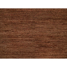 Load image into Gallery viewer, 8&#39;2&quot;x10&#39; Chocolate Brown, Plain Solid Design, Shaved Low, Zero Pile, 100% Wool, Hand Knotted, Oriental Rug FWR548496