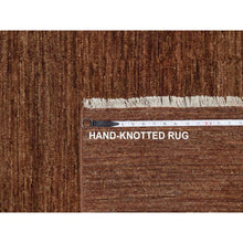 Load image into Gallery viewer, 8&#39;2&quot;x10&#39; Chocolate Brown, Plain Solid Design, Shaved Low, Zero Pile, 100% Wool, Hand Knotted, Oriental Rug FWR548496