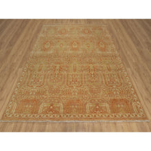 Load image into Gallery viewer, 8&#39;x9&#39;10&quot; Honey Brown and Burnt Orange, Oushak Design, Zero Pile, Hand Knotted, 100% Wool, Densely Woven, Oriental Rug FWR548502