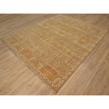 Load image into Gallery viewer, 8&#39;x9&#39;10&quot; Honey Brown and Burnt Orange, Oushak Design, Zero Pile, Hand Knotted, 100% Wool, Densely Woven, Oriental Rug FWR548502
