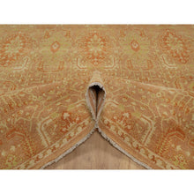 Load image into Gallery viewer, 8&#39;x9&#39;10&quot; Honey Brown and Burnt Orange, Oushak Design, Zero Pile, Hand Knotted, 100% Wool, Densely Woven, Oriental Rug FWR548502