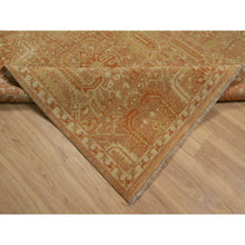 Load image into Gallery viewer, 8&#39;x9&#39;10&quot; Honey Brown and Burnt Orange, Oushak Design, Zero Pile, Hand Knotted, 100% Wool, Densely Woven, Oriental Rug FWR548502