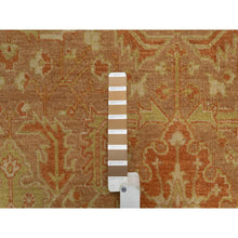 Load image into Gallery viewer, 8&#39;x9&#39;10&quot; Honey Brown and Burnt Orange, Oushak Design, Zero Pile, Hand Knotted, 100% Wool, Densely Woven, Oriental Rug FWR548502
