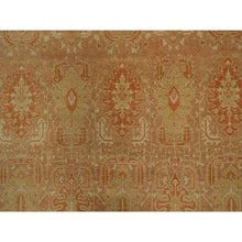 Load image into Gallery viewer, 8&#39;x9&#39;10&quot; Honey Brown and Burnt Orange, Oushak Design, Zero Pile, Hand Knotted, 100% Wool, Densely Woven, Oriental Rug FWR548502