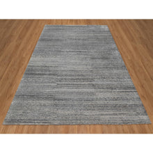 Load image into Gallery viewer, 8&#39;x9&#39;10&quot; Feather Gray, Modern Design with Nepali Weave, Hand Knotted, Undyed Natural Wool, Thick and Plush, Oriental Rug FWR548508