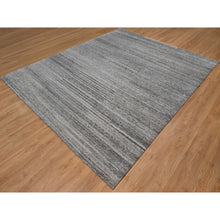 Load image into Gallery viewer, 8&#39;x9&#39;10&quot; Feather Gray, Modern Design with Nepali Weave, Hand Knotted, Undyed Natural Wool, Thick and Plush, Oriental Rug FWR548508