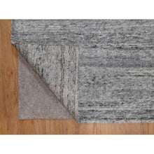 Load image into Gallery viewer, 8&#39;x9&#39;10&quot; Feather Gray, Modern Design with Nepali Weave, Hand Knotted, Undyed Natural Wool, Thick and Plush, Oriental Rug FWR548508