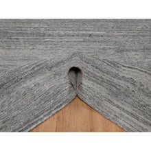 Load image into Gallery viewer, 8&#39;x9&#39;10&quot; Feather Gray, Modern Design with Nepali Weave, Hand Knotted, Undyed Natural Wool, Thick and Plush, Oriental Rug FWR548508