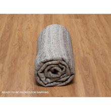 Load image into Gallery viewer, 8&#39;x9&#39;10&quot; Feather Gray, Modern Design with Nepali Weave, Hand Knotted, Undyed Natural Wool, Thick and Plush, Oriental Rug FWR548508