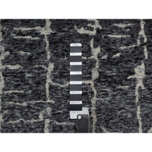 Load image into Gallery viewer, 8&#39;x10&#39;1&quot; Charcoal Black, Nepali Weave, Modern Design, Pure Wool, Hand Knotted, Densely Woven, Oriental Rug FWR548514