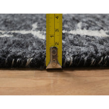 Load image into Gallery viewer, 8&#39;x10&#39;1&quot; Charcoal Black, Nepali Weave, Modern Design, Pure Wool, Hand Knotted, Densely Woven, Oriental Rug FWR548514