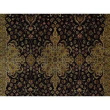 Load image into Gallery viewer, 6&#39;x8&#39;10&quot; Onyx Black, Intricate Kashan Revival, Hand Spun New Zealand Wool, 300 KPSI, Hand Knotted, Oriental Rug FWR548526