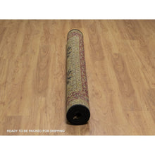 Load image into Gallery viewer, 6&#39;x8&#39;10&quot; Onyx Black, Intricate Kashan Revival, Hand Spun New Zealand Wool, 300 KPSI, Hand Knotted, Oriental Rug FWR548526