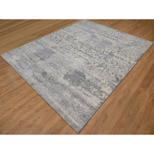 Load image into Gallery viewer, 8&#39;x10&#39;1&quot; Whisper White, Nepali Weave with Modern Design, 100% Undyed Natural Wool, Tone on Tone, Hand Knotted, Oriental Rug FWR548532