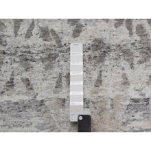 Load image into Gallery viewer, 8&#39;x10&#39;1&quot; Whisper White, Nepali Weave with Modern Design, 100% Undyed Natural Wool, Tone on Tone, Hand Knotted, Oriental Rug FWR548532