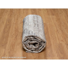 Load image into Gallery viewer, 8&#39;x10&#39;1&quot; Whisper White, Nepali Weave With Modern Design, 100% Undyed Natural Wool, Tone On Tone, Hand Knotted, Oriental Rug FWR548532