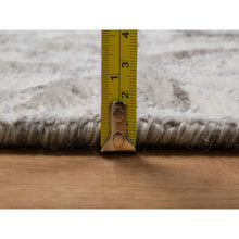 Load image into Gallery viewer, 8&#39;x10&#39;1&quot; Whisper White, Nepali Weave With Modern Design, 100% Undyed Natural Wool, Tone On Tone, Hand Knotted, Oriental Rug FWR548532