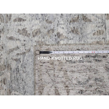 Load image into Gallery viewer, 8&#39;x10&#39;1&quot; Whisper White, Nepali Weave with Modern Design, 100% Undyed Natural Wool, Tone on Tone, Hand Knotted, Oriental Rug FWR548532