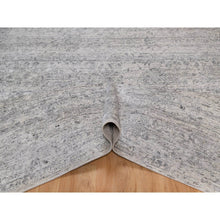 Load image into Gallery viewer, 7&#39;10&quot;x10&#39; Porcelain White with Soft Colors, Nepali Weave, Modern Design, Undyed Natural Wool, Shaved Low, Tone on Tone, Hand Knotted, Oriental Rug FWR548538