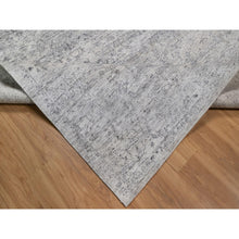 Load image into Gallery viewer, 7&#39;10&quot;x10&#39; Porcelain White with Soft Colors, Nepali Weave, Modern Design, Undyed Natural Wool, Shaved Low, Tone on Tone, Hand Knotted, Oriental Rug FWR548538