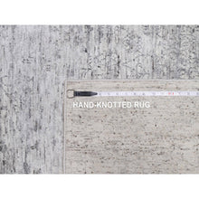 Load image into Gallery viewer, 7&#39;10&quot;x10&#39; Porcelain White With Soft Colors, Nepali Weave, Modern Design, Undyed Natural Wool, Shaved Low, Tone On Tone, Hand Knotted, Oriental Rug FWR548538