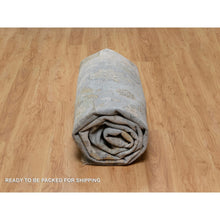 Load image into Gallery viewer, 9&#39;2&quot;x12&#39; Swan White And Blue, Broken Pattern With Oushak Design, 100% Wool, Hand Knotted, Borderless, Oriental Rug FWR548544