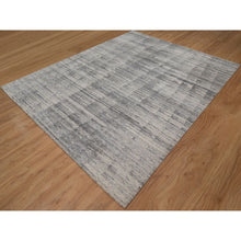 Load image into Gallery viewer, 8&#39;x10&#39;2&quot; Gray-Ivory, Modern Design, Hand Knotted, Undyed Natural Wool, Thick and Plush, Oriental Rug FWR548562