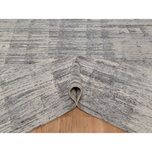 Load image into Gallery viewer, 8&#39;x10&#39;2&quot; Gray-Ivory, Modern Design, Hand Knotted, Undyed Natural Wool, Thick and Plush, Oriental Rug FWR548562