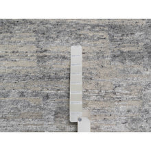 Load image into Gallery viewer, 8&#39;x10&#39;2&quot; Gray-Ivory, Modern Design, Hand Knotted, Undyed Natural Wool, Thick and Plush, Oriental Rug FWR548562