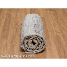Load image into Gallery viewer, 8&#39;x10&#39;2&quot; Gray-Ivory, Modern Design, Hand Knotted, Undyed Natural Wool, Thick and Plush, Oriental Rug FWR548562